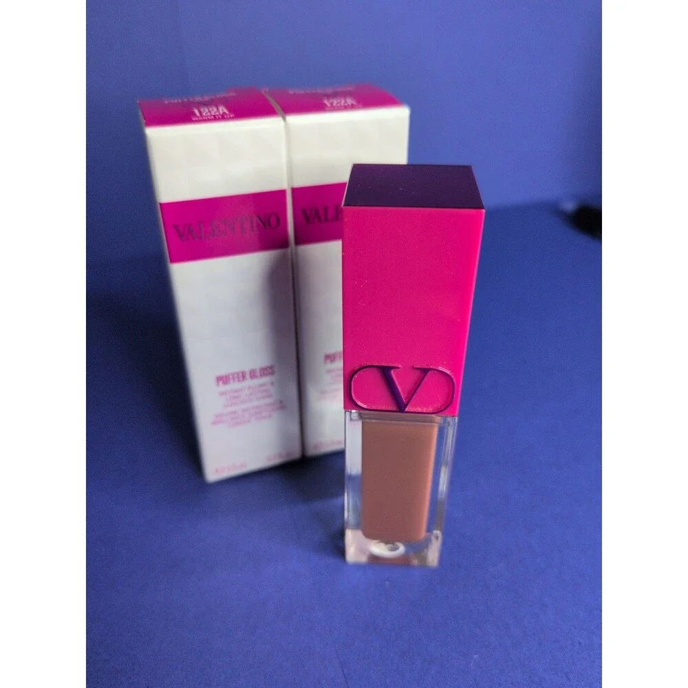 Set Of 2 Valentino Plumping Lip Gloss Shade Shine Color 122A NIB!
